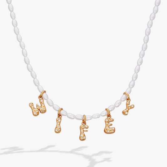 'Wifey' Bubble And Beaded Pearl Necklace - Hello Beautiful BoutiqueNecklacesALEX AND ANI