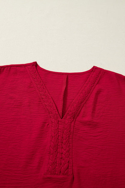 Willow Trim Half Sleeve Blouse - Hello Beautiful BoutiqueBlouses & ShirtsThreaded Pear