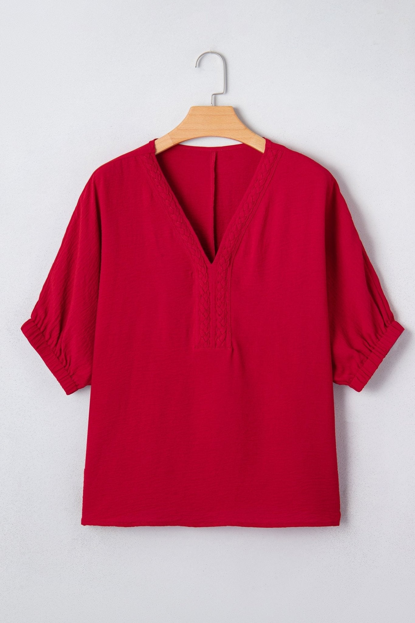 Willow Trim Half Sleeve Blouse - Hello Beautiful BoutiqueBlouses & ShirtsThreaded Pear