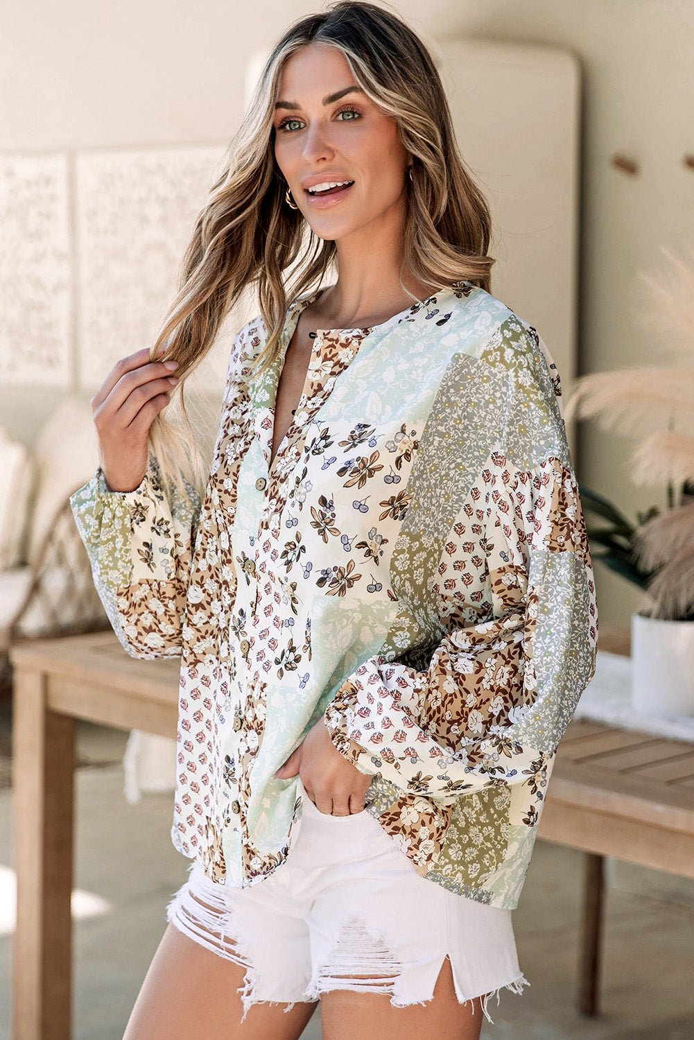 Winnie Long Puff Sleeve Shirt - Hello Beautiful BoutiqueBlouses & ShirtsThreaded Pear