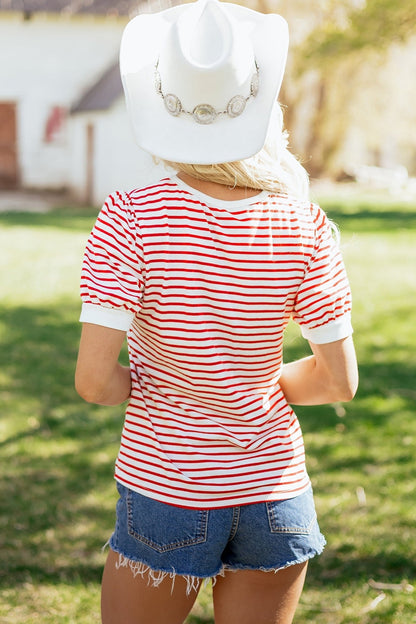 Winona Puff Sleeve T Shirt - Hello Beautiful BoutiqueTops & TeesThreaded Pear
