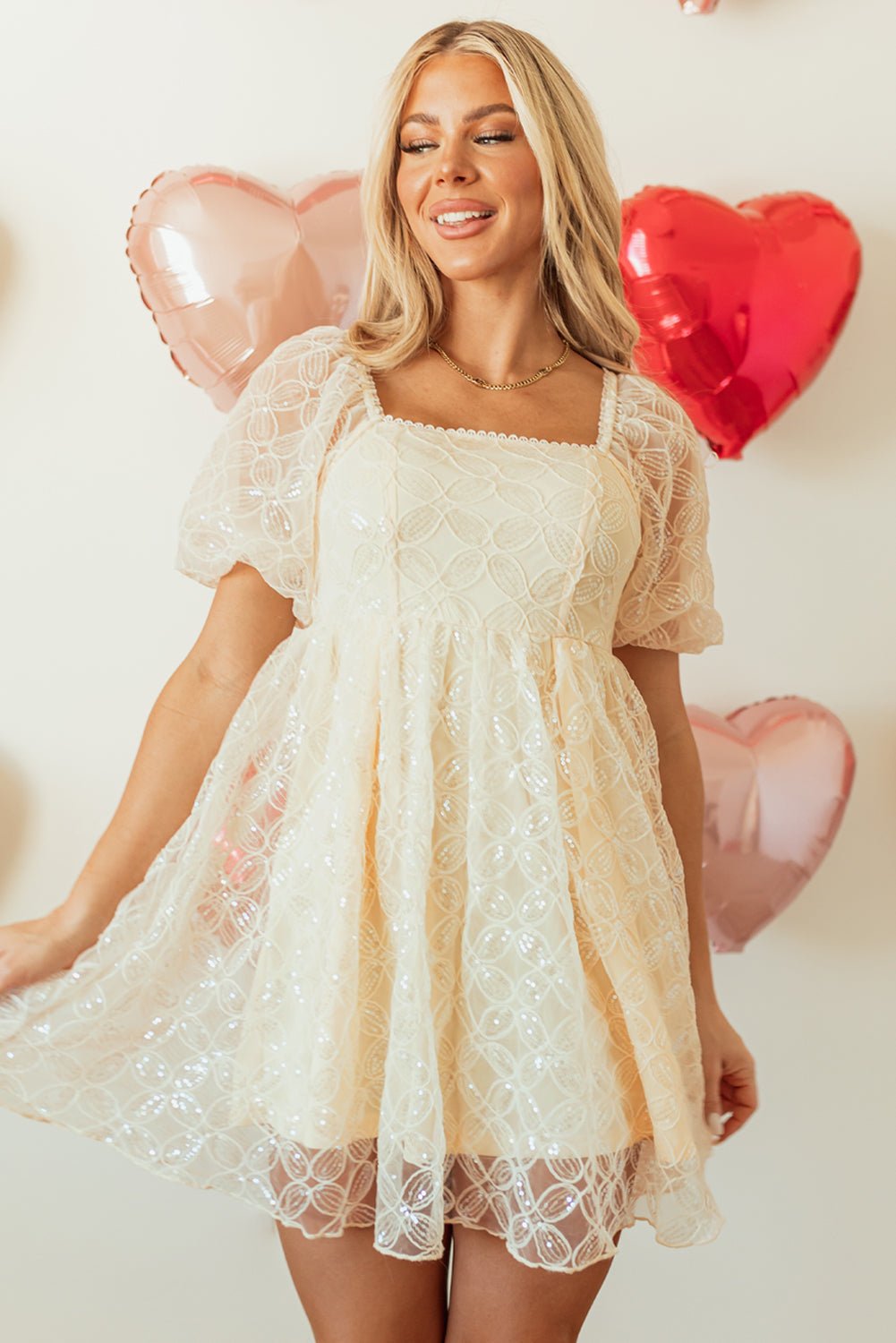Winter Bubble Sleeve Square Dress - Hello Beautiful BoutiqueMini DressesThreaded Pear