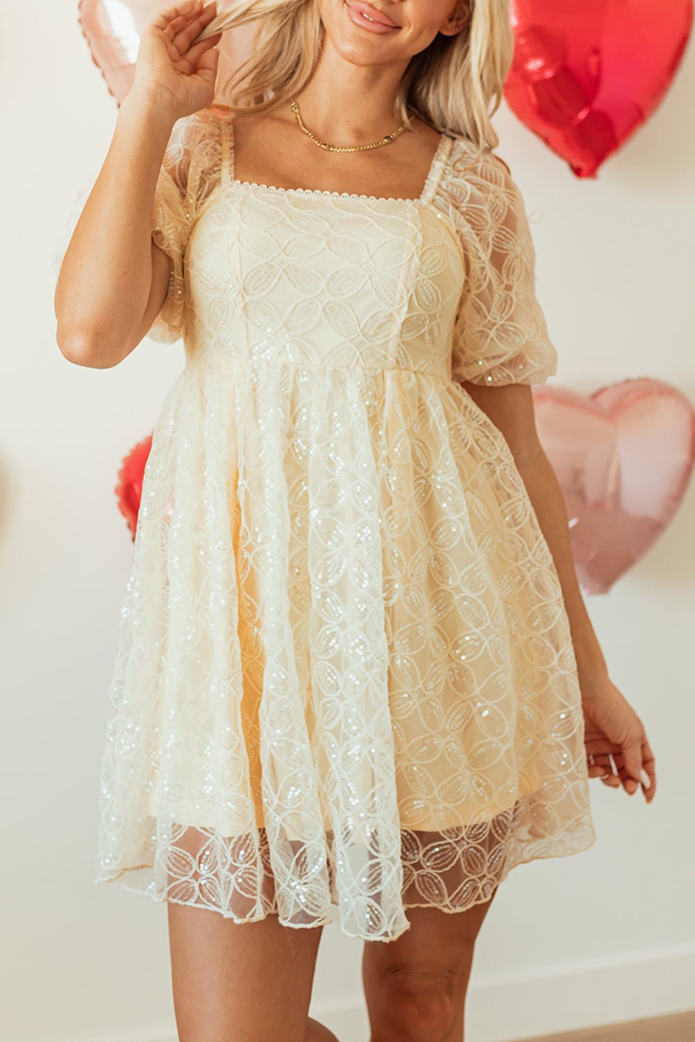 Winter Bubble Sleeve Square Dress - Hello Beautiful BoutiqueMini DressesThreaded Pear