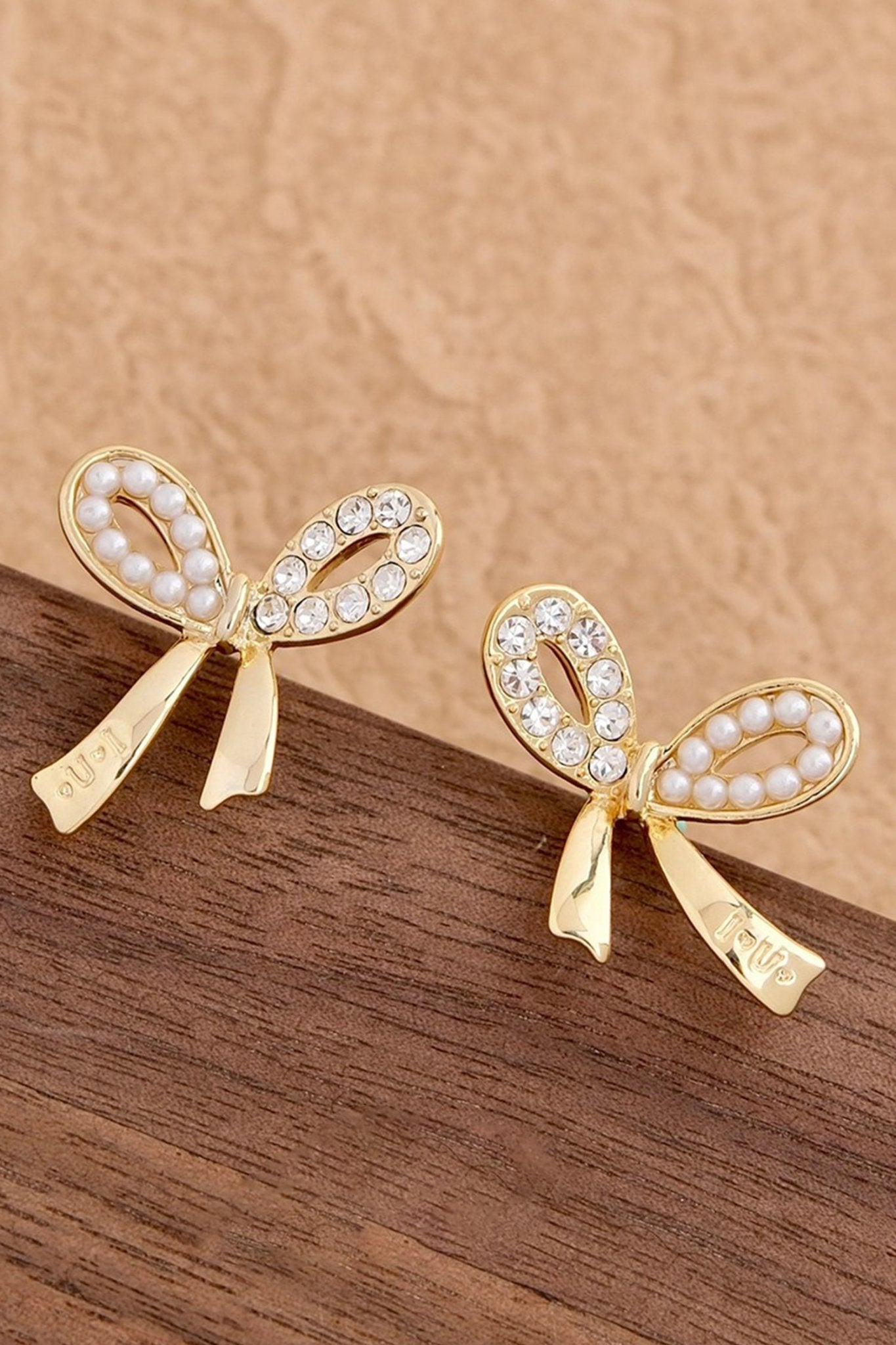 Winter Rhinestone Pearl Bow Earrings - Hello Beautiful BoutiqueJewelryThreaded Pear