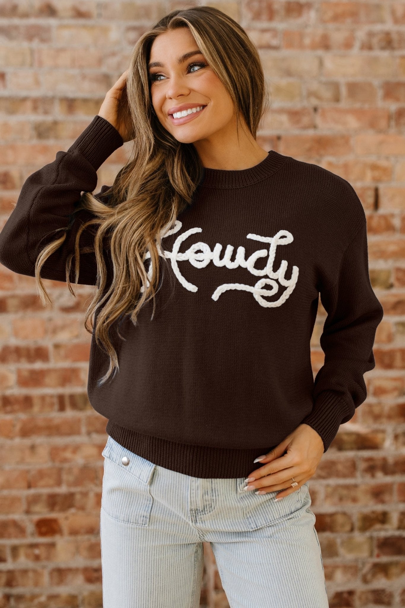 Wrenlee Embroidered Graphic Western Sweater - Hello Beautiful BoutiqueSweatersThreaded Pear