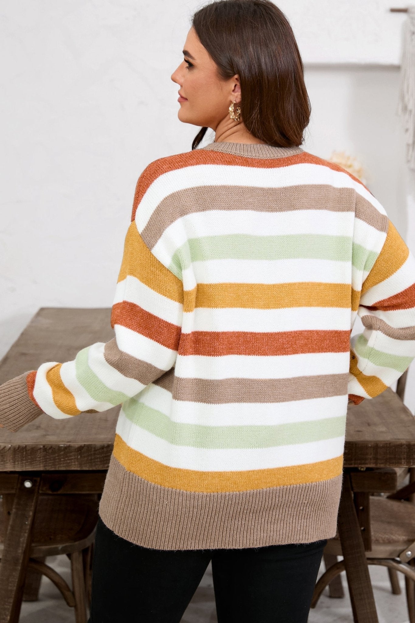 Wrenleigh Colorblock Drop Shoulder PLUS Sweater - Hello Beautiful BoutiquePlus Size Sweaters & CardigansThreaded Pear