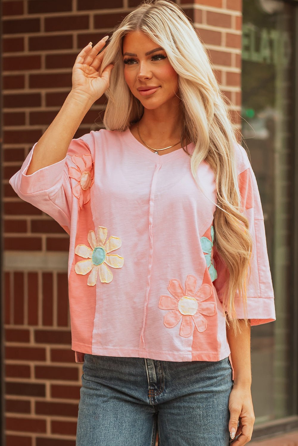 Wrenleigh Sleeve Oversized T Shirt - Hello Beautiful BoutiqueLong Sleeve TopsThreaded Pear