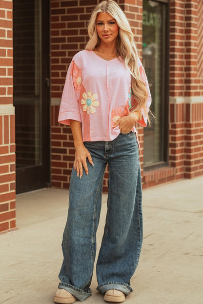 Wrenleigh Sleeve Oversized T Shirt - Hello Beautiful BoutiqueLong Sleeve TopsThreaded Pear