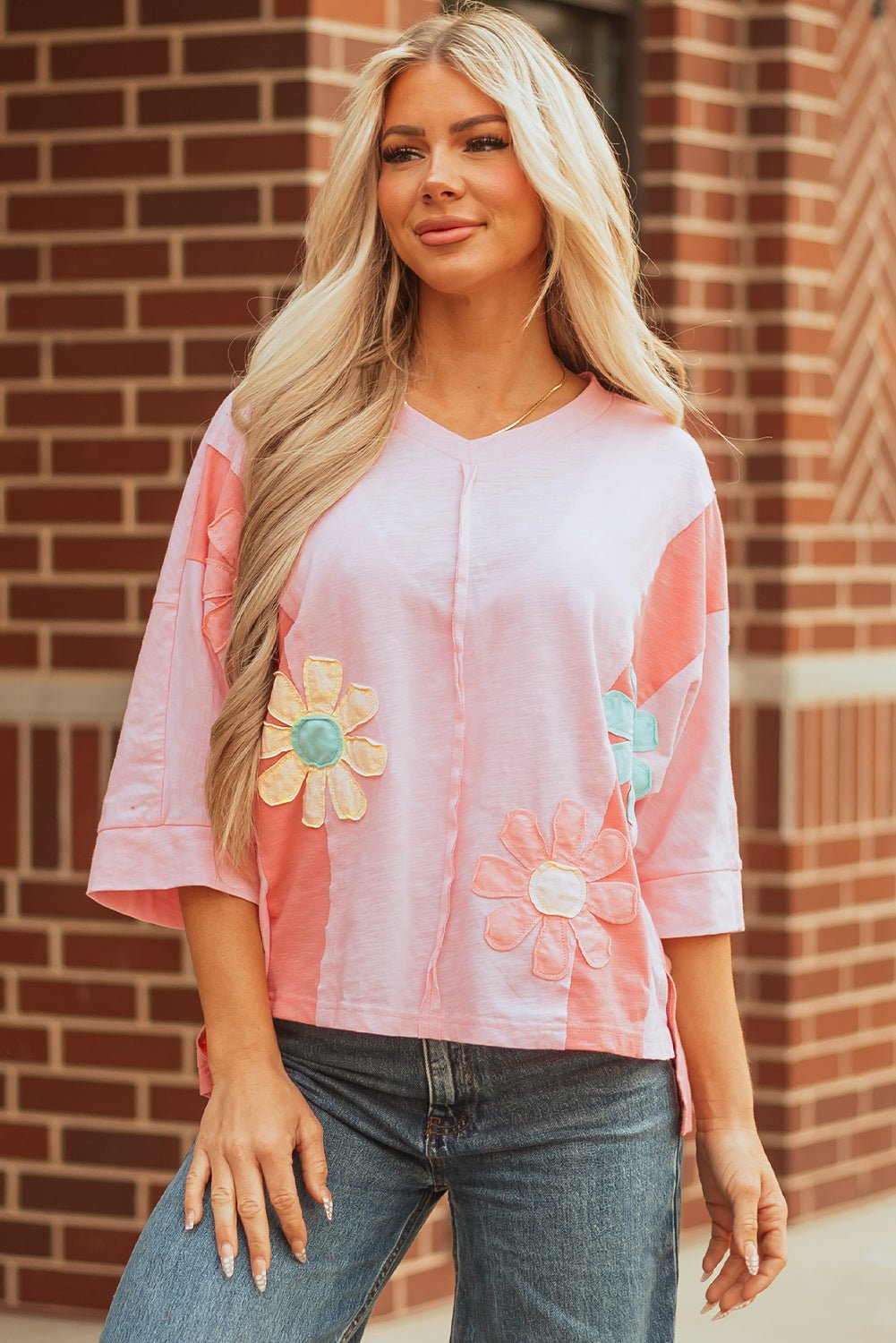 Wrenleigh Sleeve Oversized T Shirt - Hello Beautiful BoutiqueLong Sleeve TopsThreaded Pear