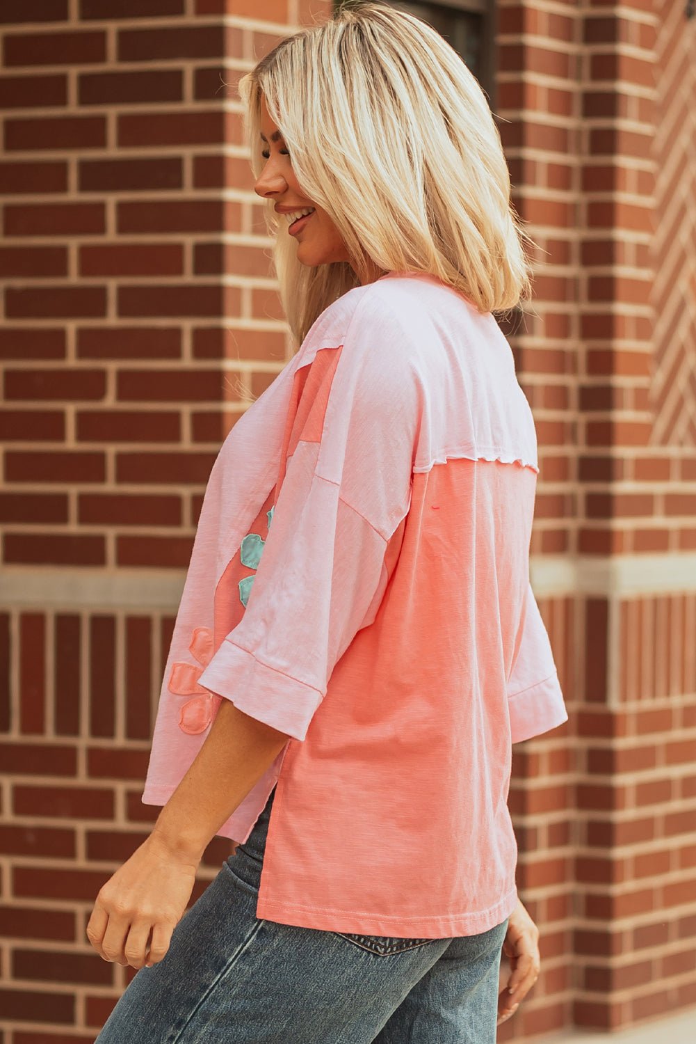 Wrenleigh Sleeve Oversized T Shirt - Hello Beautiful BoutiqueLong Sleeve TopsThreaded Pear
