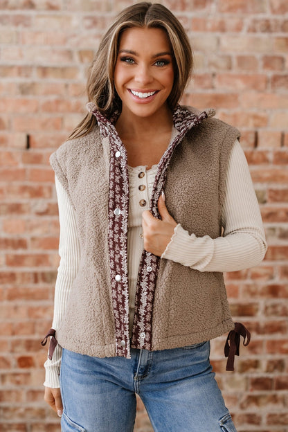 Wrenley Bows Sherpa Fleece Vest - Hello Beautiful BoutiqueVestsThreaded Pear