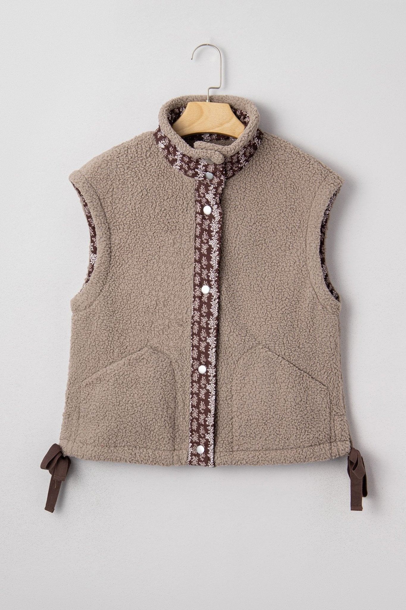 Wrenley Bows Sherpa Fleece Vest - Hello Beautiful BoutiqueVestsThreaded Pear