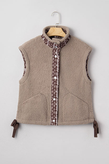 Wrenley Bows Sherpa Fleece Vest - Hello Beautiful BoutiqueVestsThreaded Pear