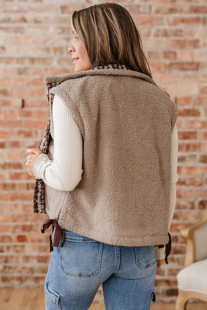 Wrenley Bows Sherpa Fleece Vest - Hello Beautiful BoutiqueVestsThreaded Pear