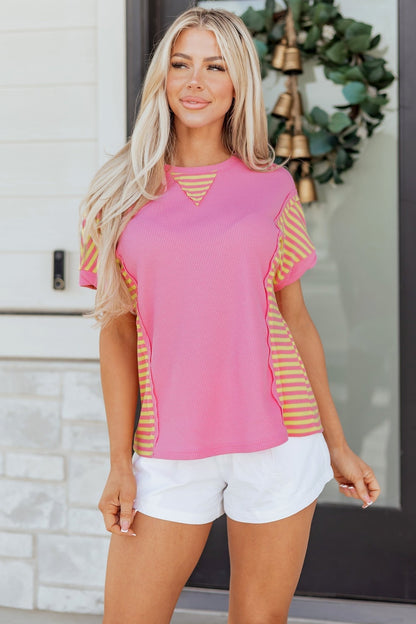 Wynter Patchwork Loose T Shirt - Hello Beautiful BoutiqueTops & TeesThreaded Pear
