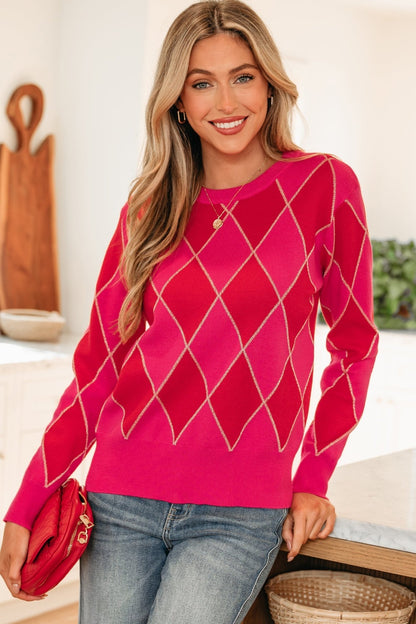 Wynter Pattern Knit Casual Sweater - Hello Beautiful BoutiqueSweatersThreaded Pear