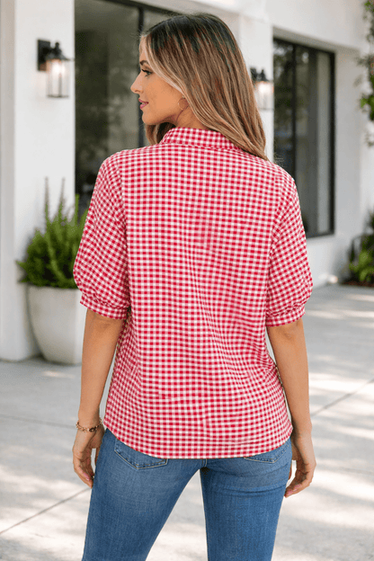 Wynter Sleeve Colorblock Trim Blouse - Hello Beautiful BoutiqueBlouses & ShirtsThreaded Pear