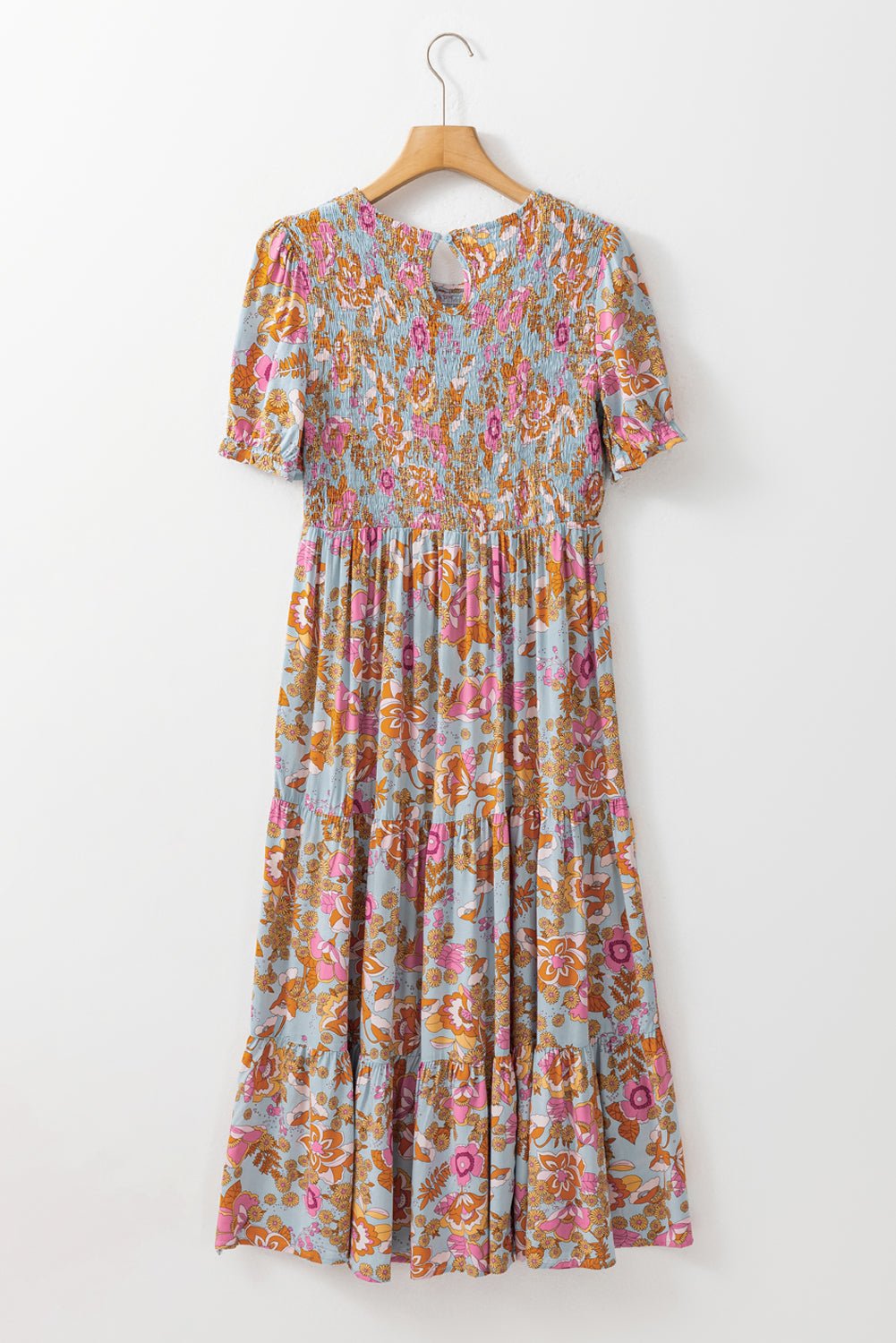 Wynter Smocked Flowy Ruffle Dress - Hello Beautiful BoutiqueFloral DressesThreaded Pear