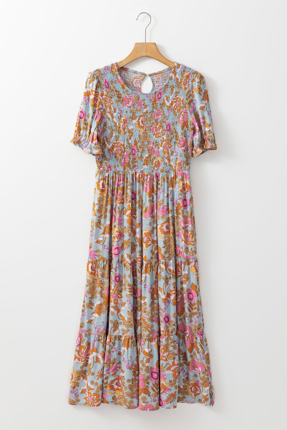 Wynter Smocked Flowy Ruffle Dress - Hello Beautiful BoutiqueFloral DressesThreaded Pear