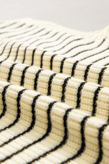 Wynter Stripe Turn Down Sweater - Hello Beautiful BoutiqueSweater VestsThreaded Pear