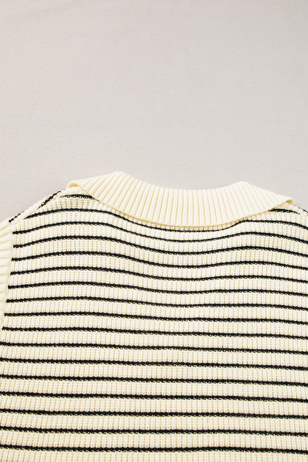 Wynter Stripe Turn Down Sweater - Hello Beautiful BoutiqueSweater VestsThreaded Pear