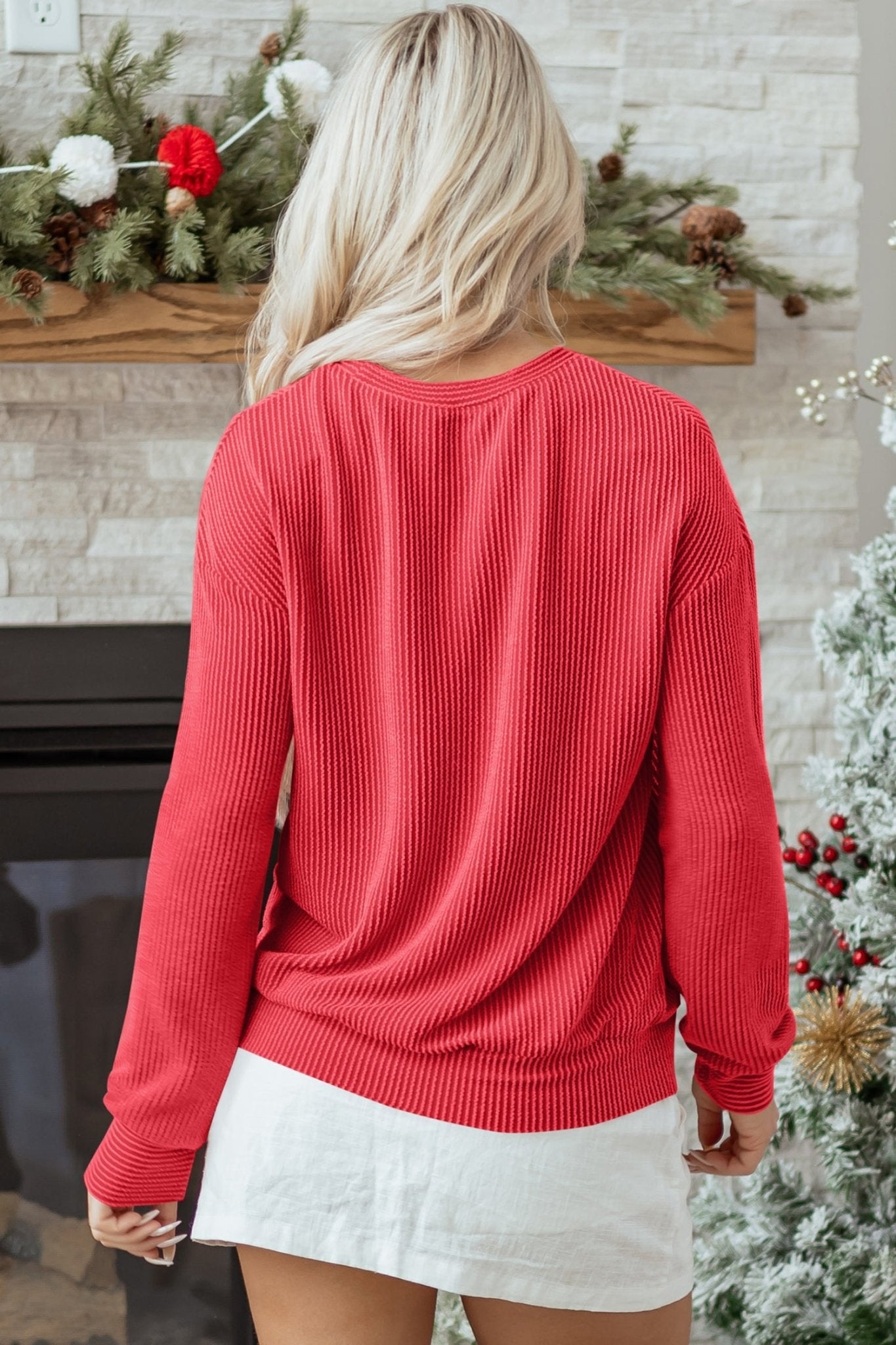 Ximena Letter Graphic Loose Long Sleeve Top - Hello Beautiful BoutiqueLong Sleeve TopsThreaded Pear