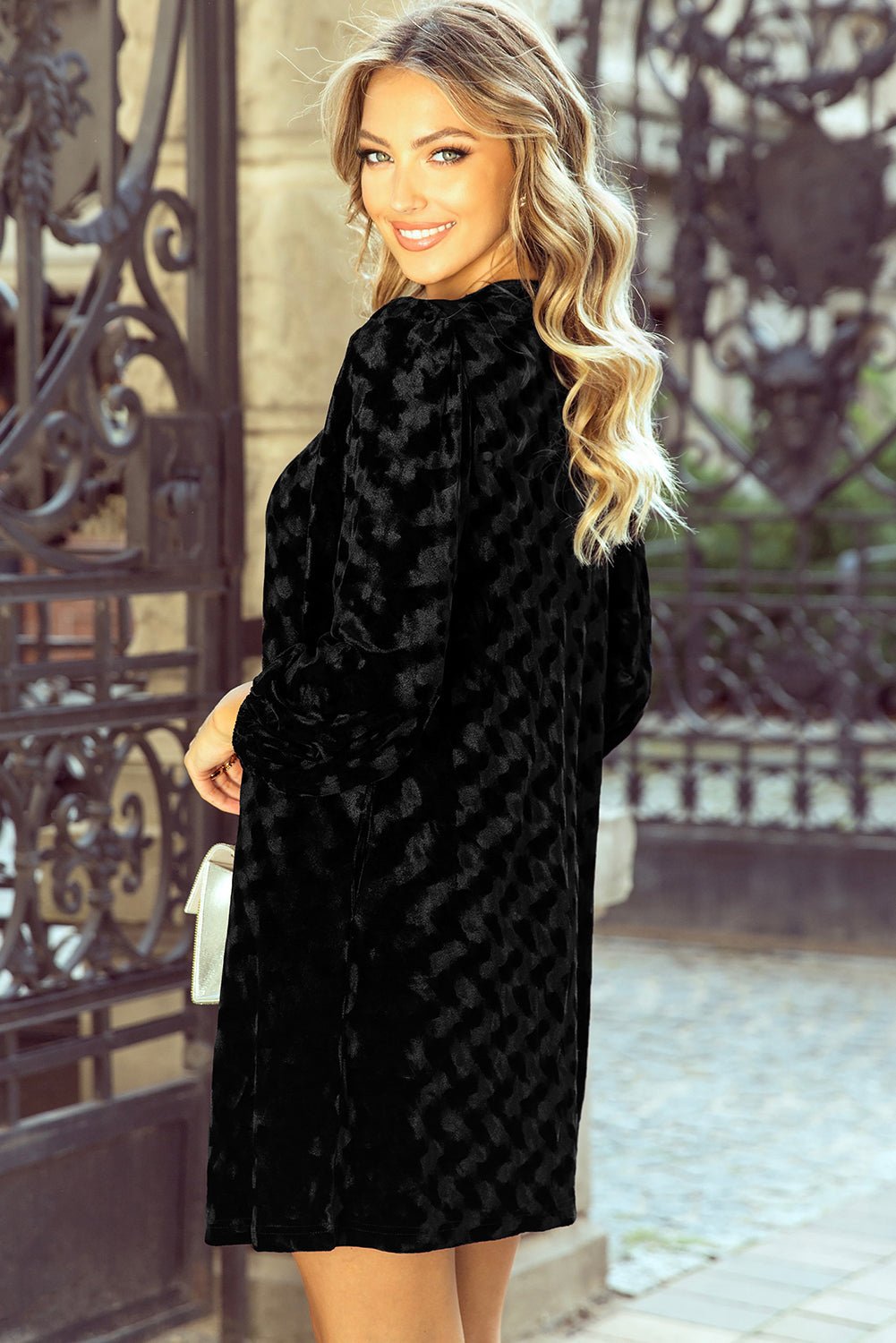 Ximena Sleeve Velvet Mini Dress - Hello Beautiful BoutiqueMini DressesThreaded Pear
