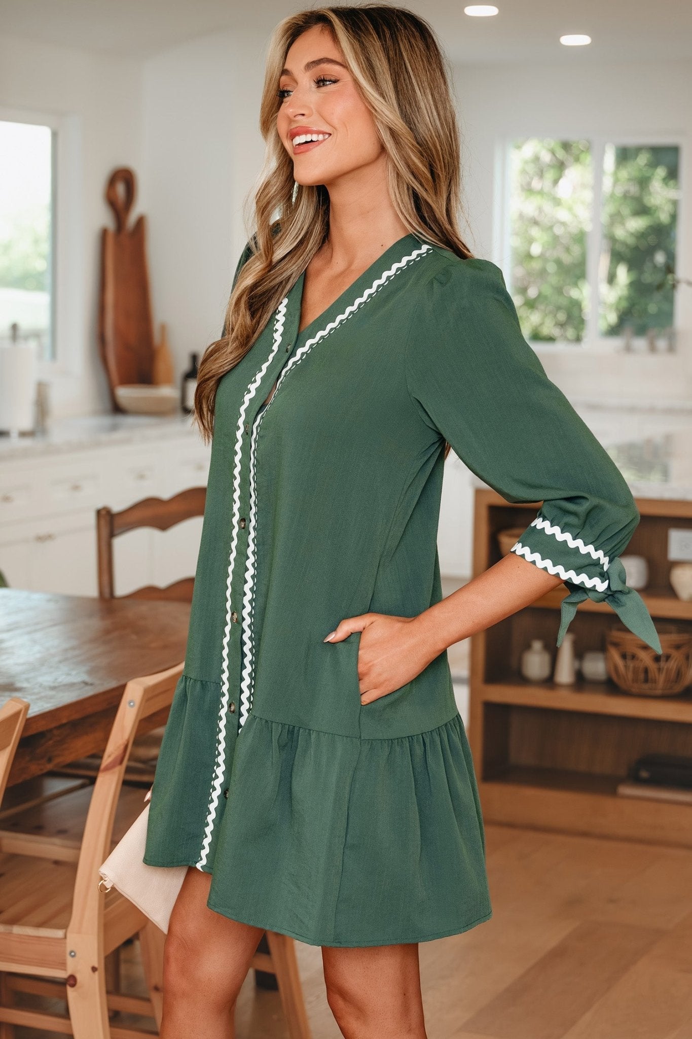 Xyla Bracelet Sleeve Shift Dress - Hello Beautiful BoutiqueMini DressesThreaded Pear