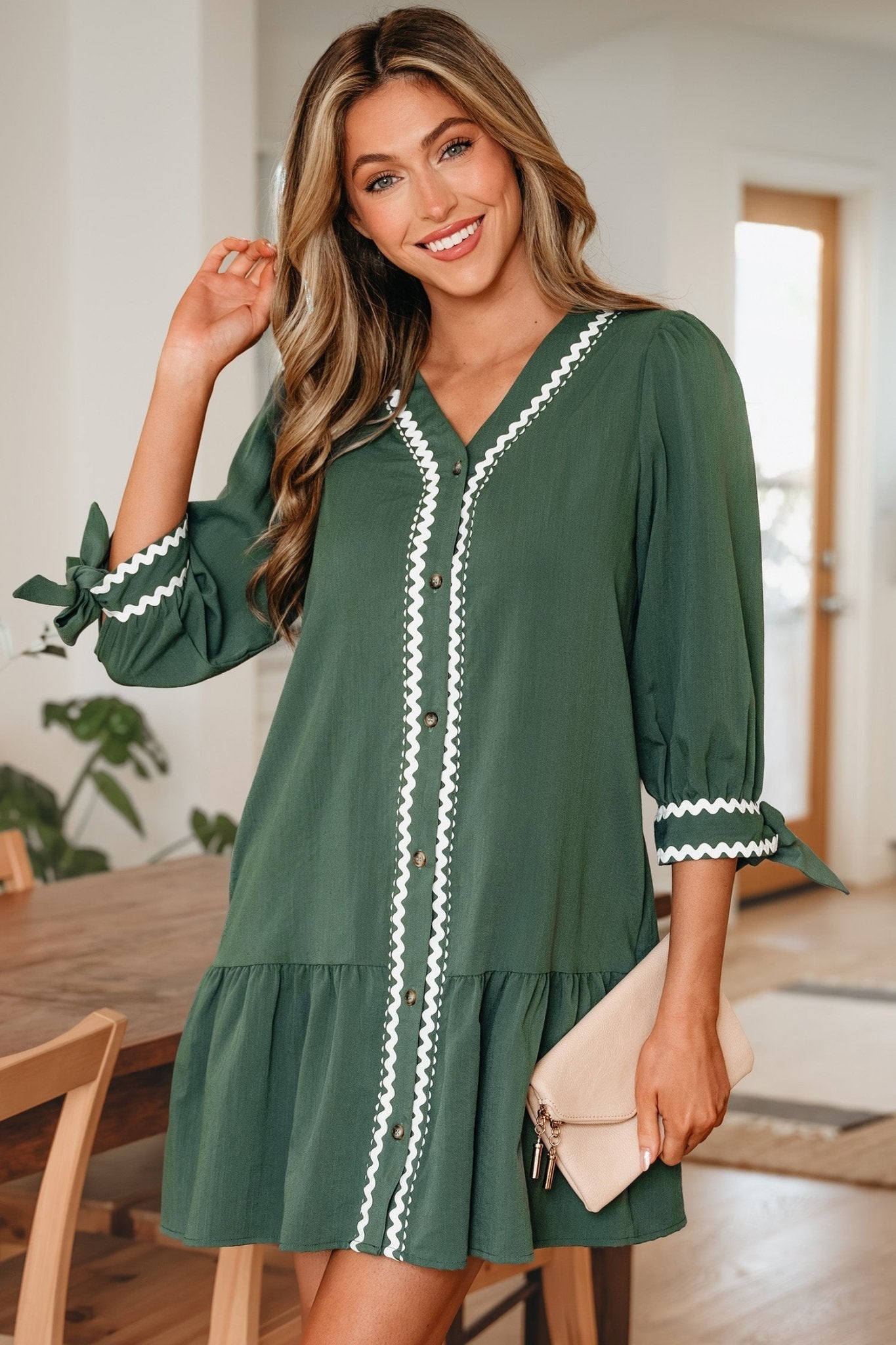 Xyla Bracelet Sleeve Shift Dress - Hello Beautiful BoutiqueMini DressesThreaded Pear