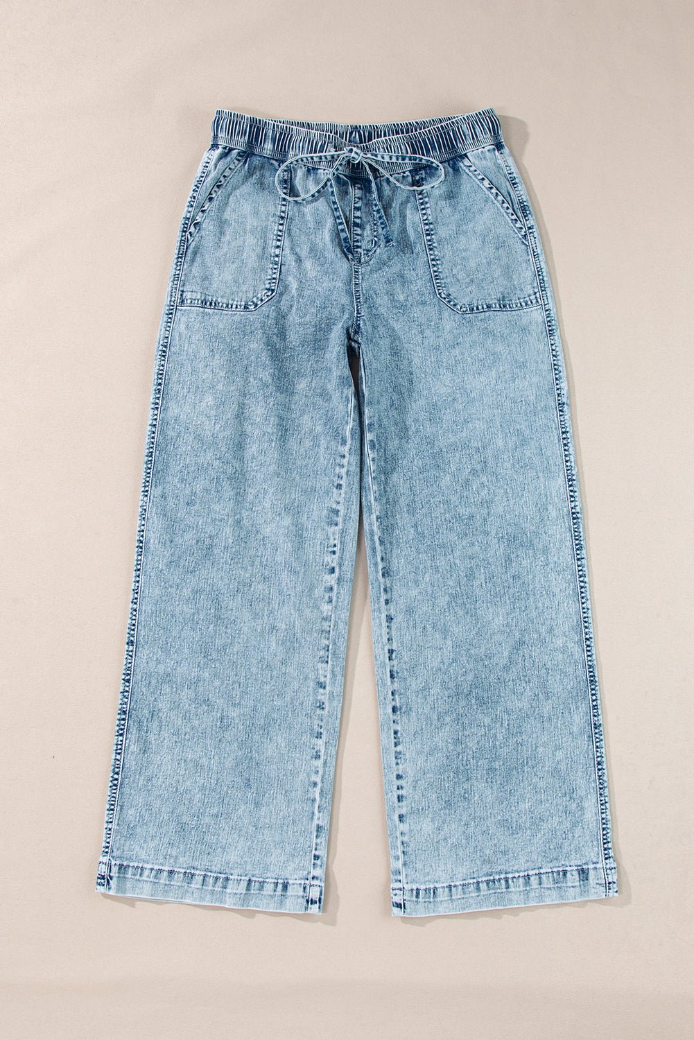 Yamileth Waistband Loose Straight Pants - Hello Beautiful BoutiqueJeansThreaded Pear