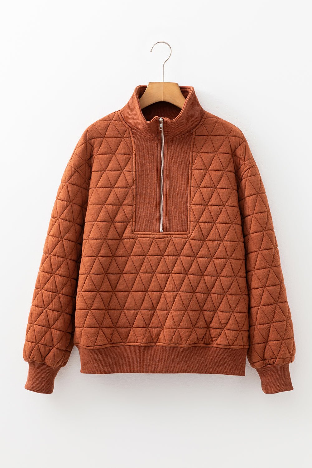 Yavita Half Zipped Loose Sweatshirt - Hello Beautiful BoutiqueSweatshirts & HoodiesThreaded Pear