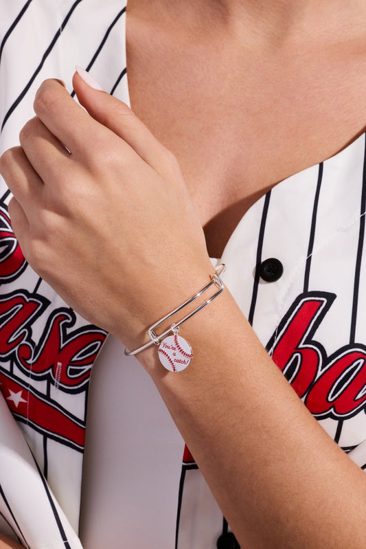 "You're A Catch" Baseball Charm Bangle - Hello Beautiful BoutiqueBraceletsALEX AND ANI
