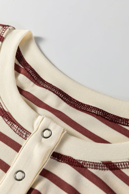 Yusra Stripe Half T Shirt - Hello Beautiful BoutiqueTops & TeesThreaded Pear