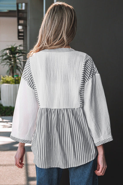 Zahra Bracelet Sleeve Babydoll Blouse - Hello Beautiful BoutiqueBlouses & ShirtsThreaded Pear