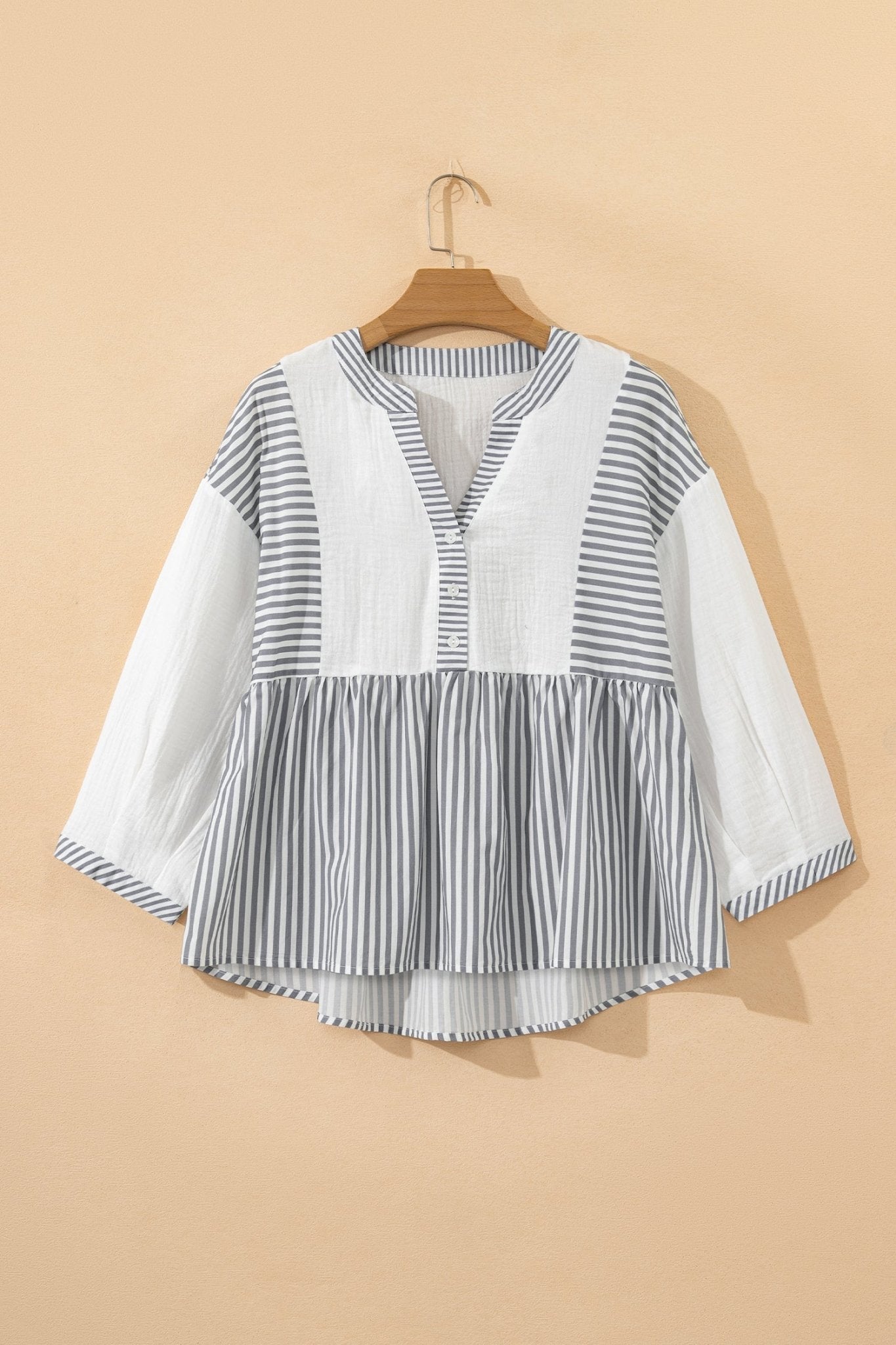 Zahra Bracelet Sleeve Babydoll Blouse - Hello Beautiful BoutiqueBlouses & ShirtsThreaded Pear