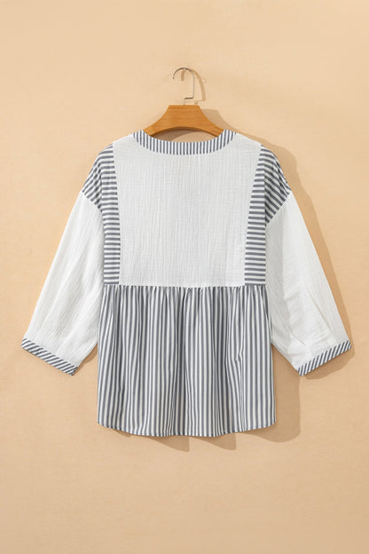 Zahra Bracelet Sleeve Babydoll Blouse - Hello Beautiful BoutiqueBlouses & ShirtsThreaded Pear