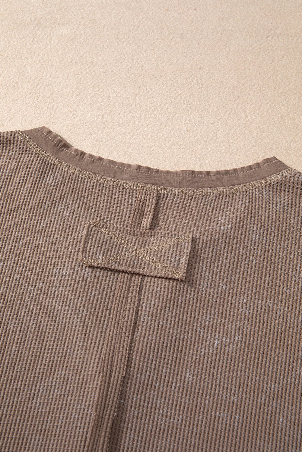 Zahra Waffle Knit Neckline Long Sleeve Top - Hello Beautiful BoutiqueLong Sleeve TopsThreaded Pear