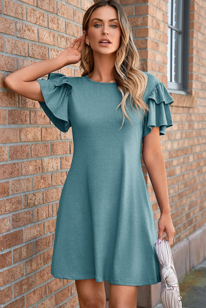 Zaniyah Ruffle Short Sleeve Dress - Hello Beautiful BoutiqueMini DressesThreaded Pear