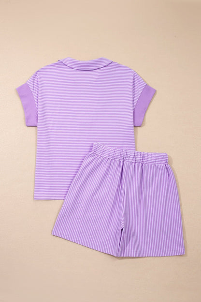 Zara Dolman Sleeve Polo Shirt Set - Hello Beautiful BoutiqueShort SetsThreaded Pear