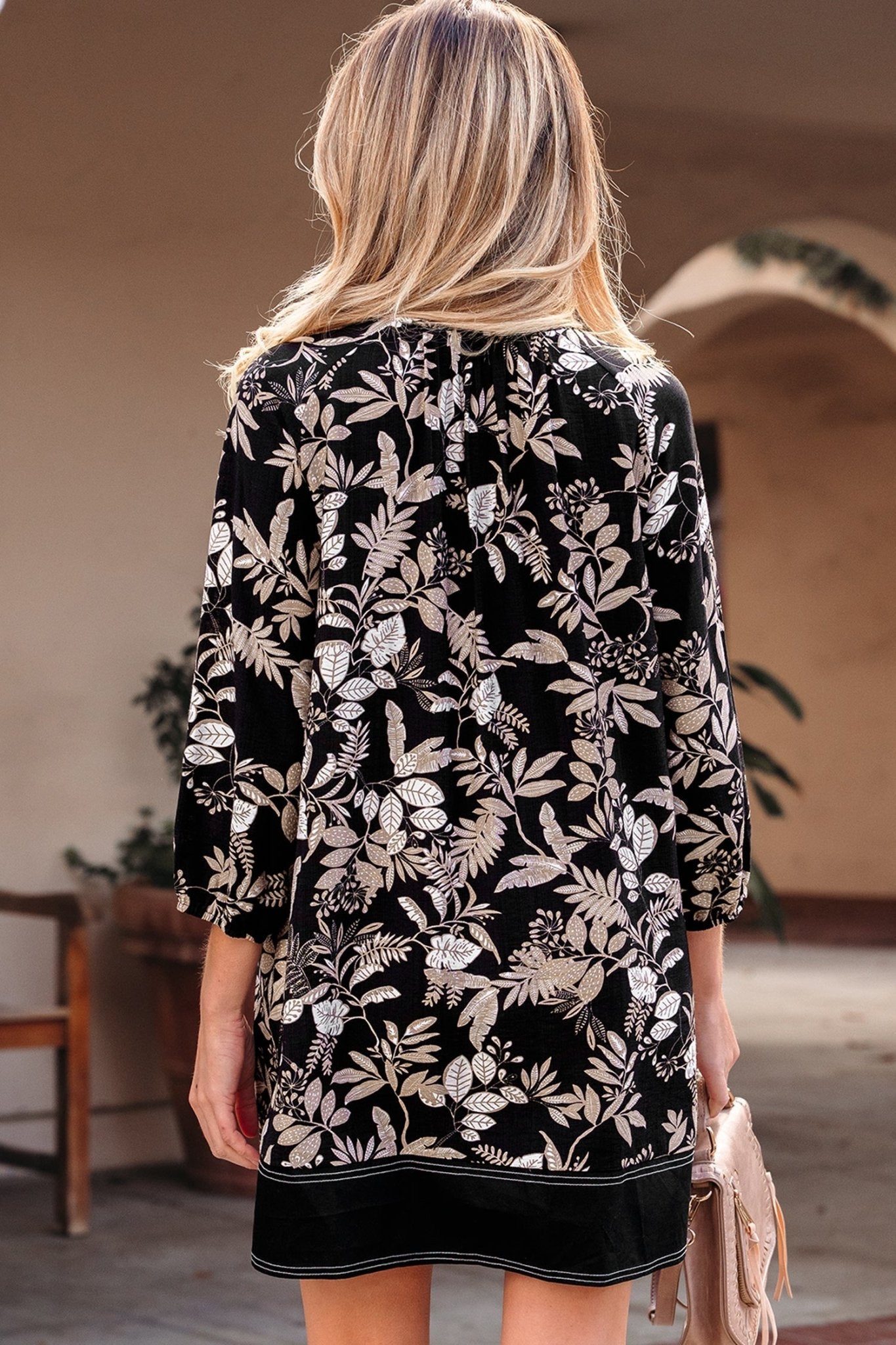 Zaria Print Loose Mini Dress - Hello Beautiful BoutiqueMini DressesThreaded Pear