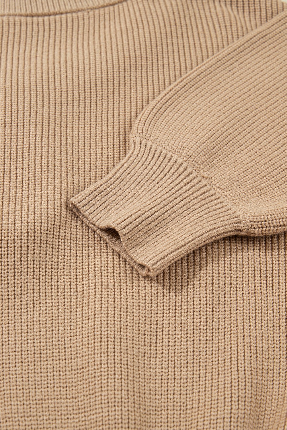 Zariah Embellished Keyhole Ribbed Sweater - Hello Beautiful BoutiqueSweater DressesThreaded Pear