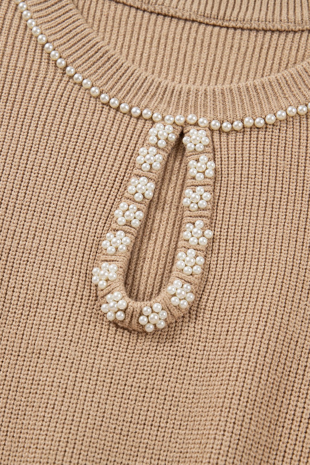 Zariah Embellished Keyhole Ribbed Sweater - Hello Beautiful BoutiqueSweater DressesThreaded Pear