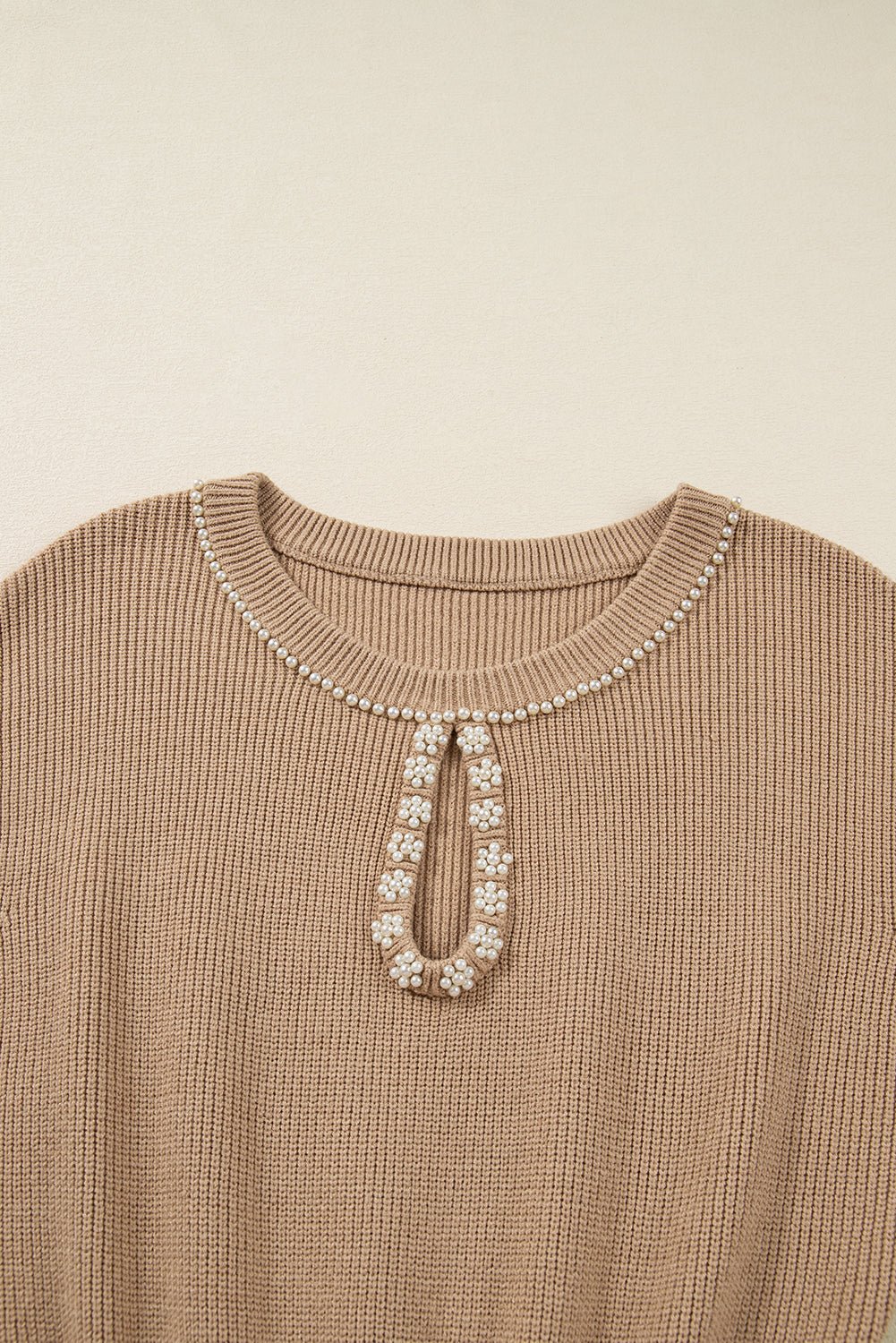 Zariah Embellished Keyhole Ribbed Sweater - Hello Beautiful BoutiqueSweater DressesThreaded Pear