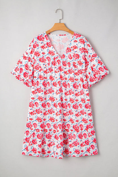 Zariah Ruffled Half Sleeve PLUS Dress - Hello Beautiful BoutiquePlus Size Mini DressesThreaded Pear
