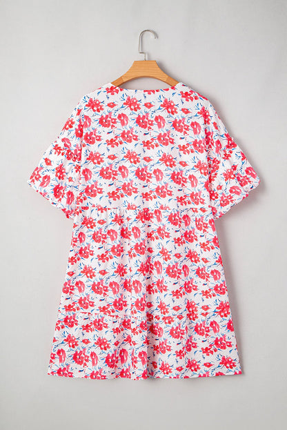 Zariah Ruffled Half Sleeve PLUS Dress - Hello Beautiful BoutiquePlus Size Mini DressesThreaded Pear