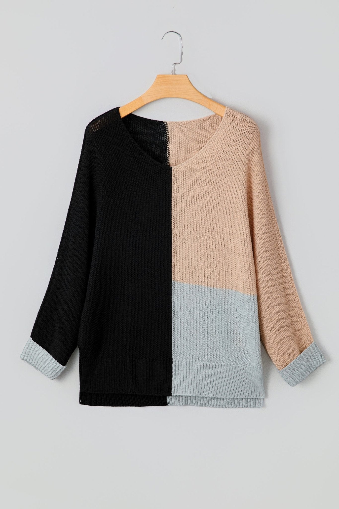 Zayla Block Knit Loose Sweater - Hello Beautiful BoutiqueSweatersThreaded Pear