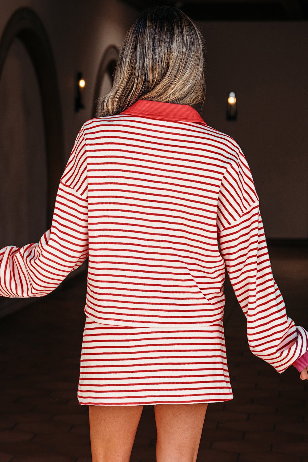 Zaylee Collared Drop Shoulder Pullover - Hello Beautiful BoutiqueTwo Piece DressesThreaded Pear