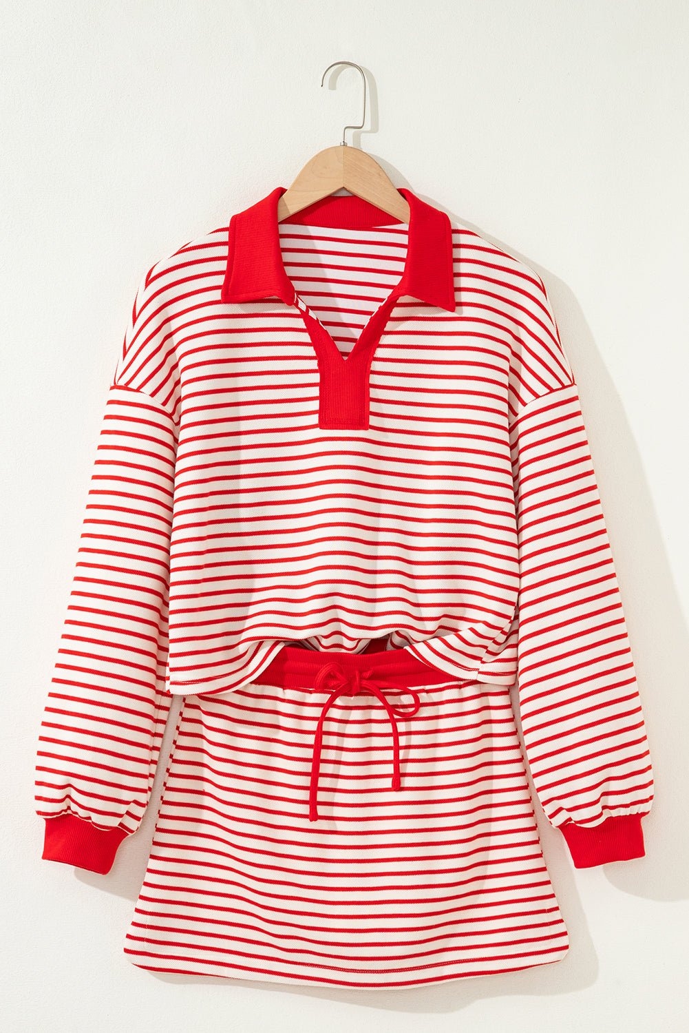 Zaylee Collared Drop Shoulder Pullover - Hello Beautiful BoutiqueTwo Piece DressesThreaded Pear