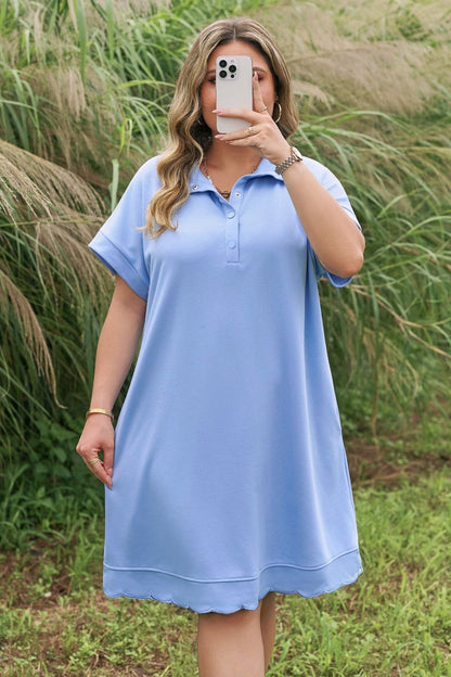 Zaylee Hem Pullover Mini PLUS Dress - Hello Beautiful BoutiquePlus Size Mini DressesThreaded Pear