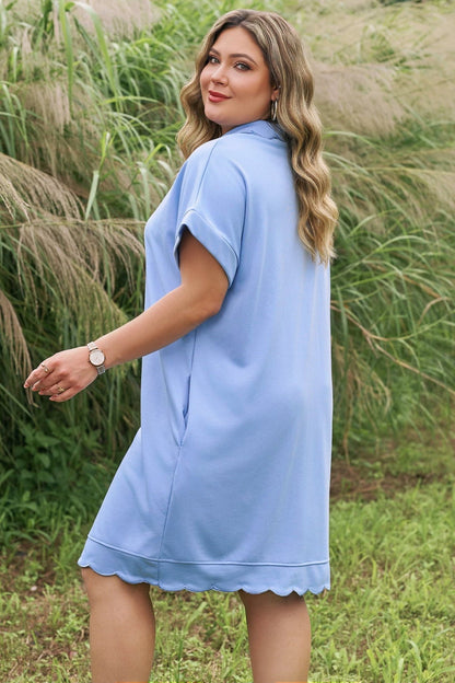 Zaylee Hem Pullover Mini PLUS Dress - Hello Beautiful BoutiquePlus Size Mini DressesThreaded Pear